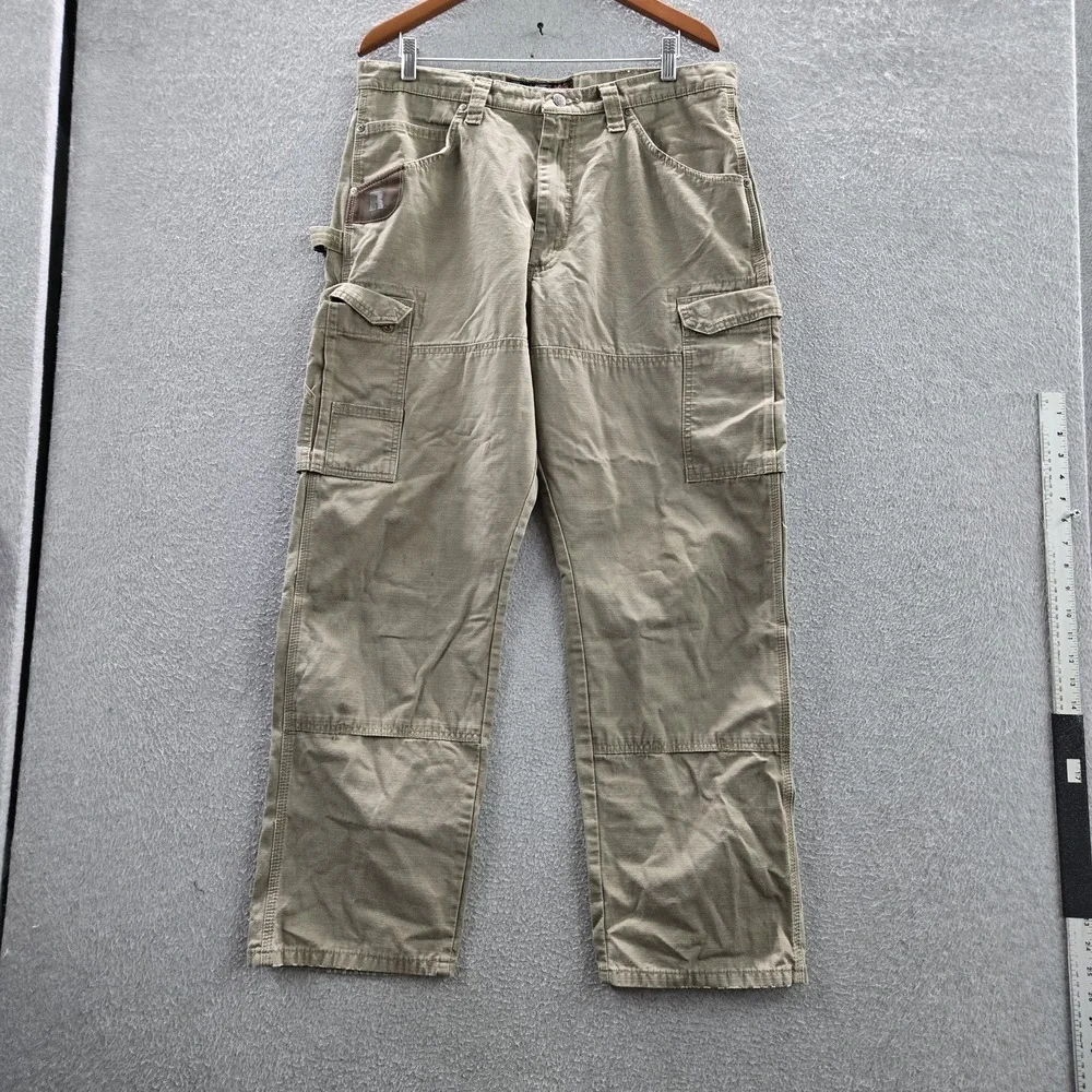 Wrangler Men Pants 36X32 Khaki Cargo Riggs Workwear Relaxed 30